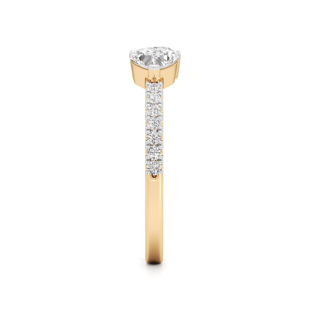 Open Heart Diamond Moonlit Ring