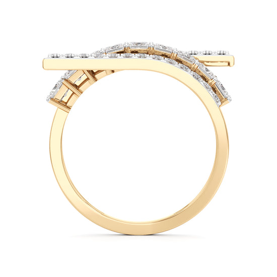 Multi-Row Princess Cut Lab Diamond Ring