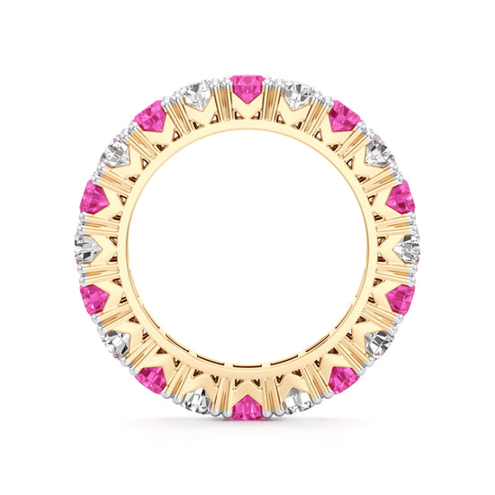 Pink Sapphire & Diamond Eternity Band