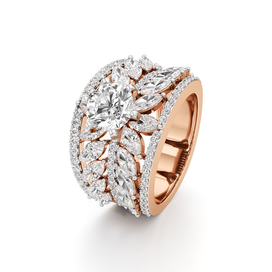 Round & Marquise Heartspark Cluster Ring