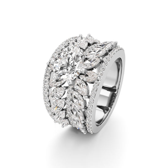 Round & Marquise Heartspark Cluster Ring