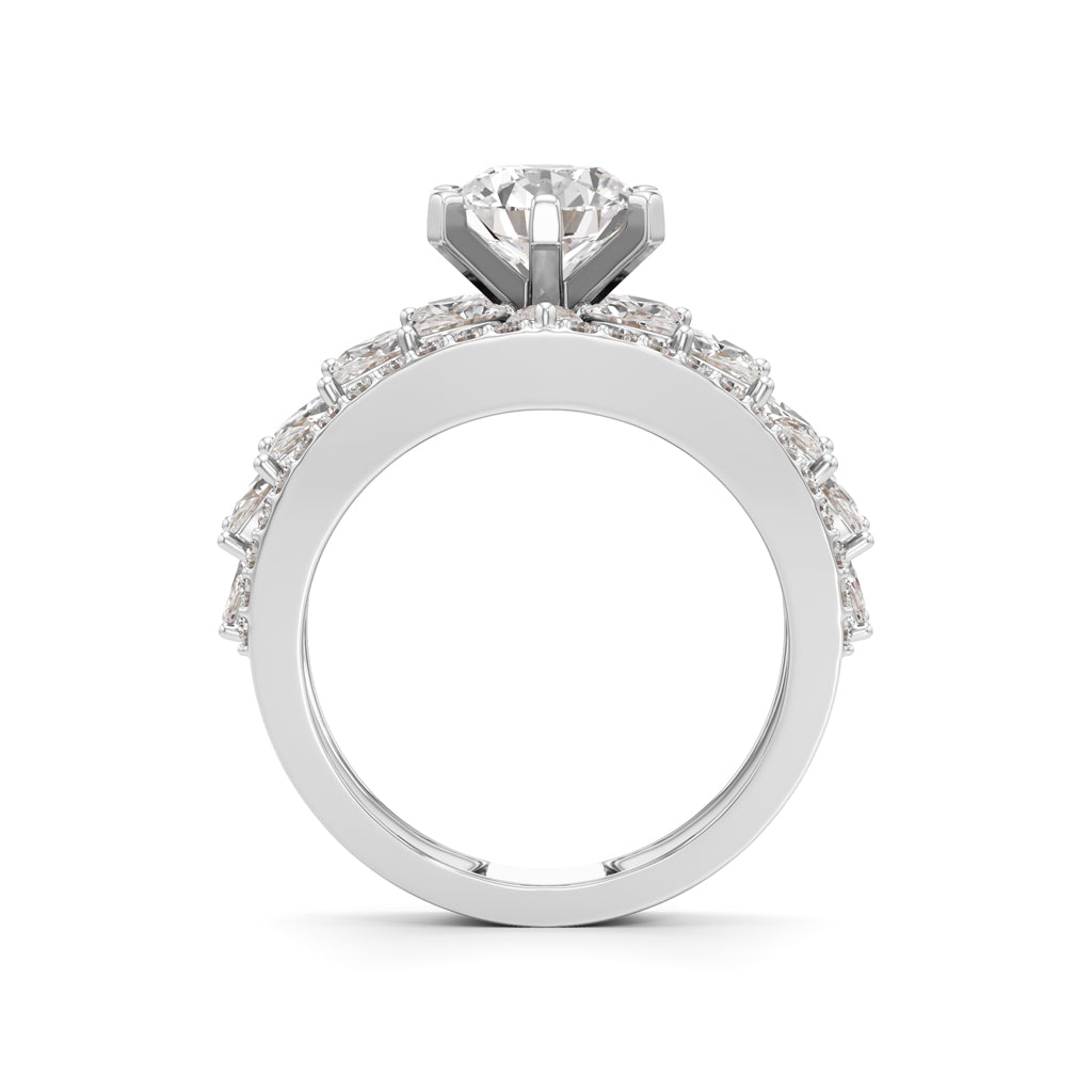 Round & Marquise Heartspark Cluster Ring