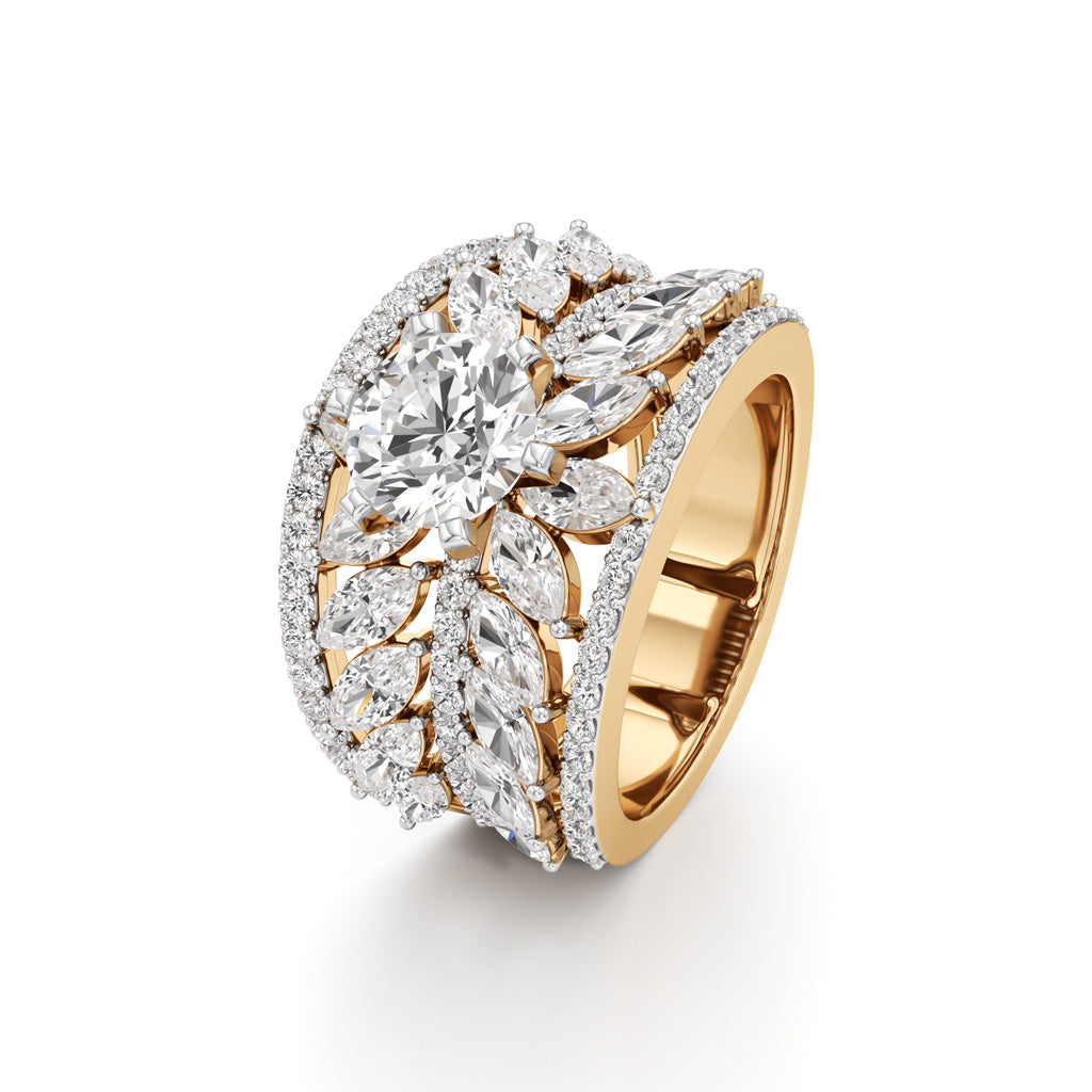 Round & Marquise Heartspark Cluster Ring