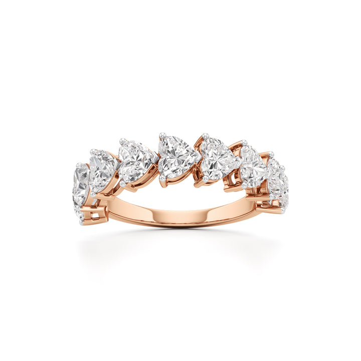 Heart Diamond Half Eternity Ring