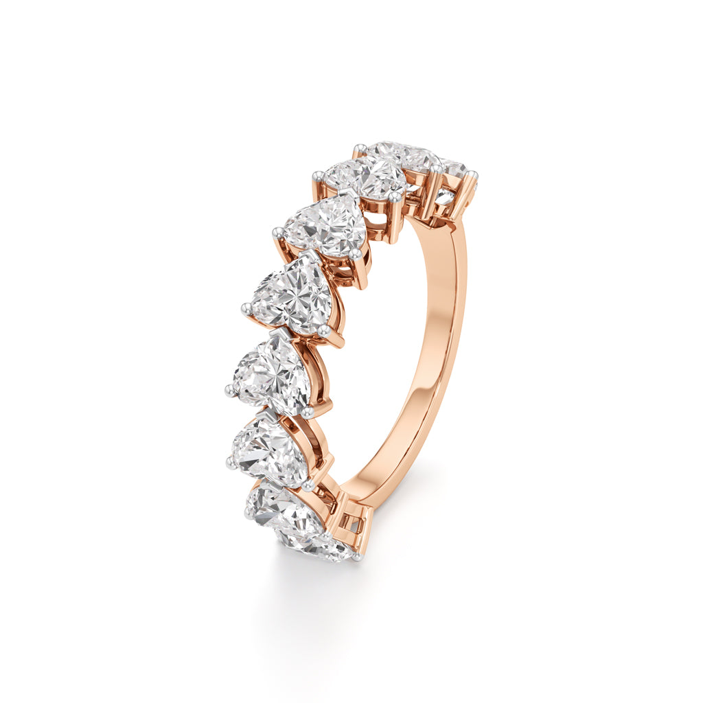 Heart Diamond Half Eternity Ring