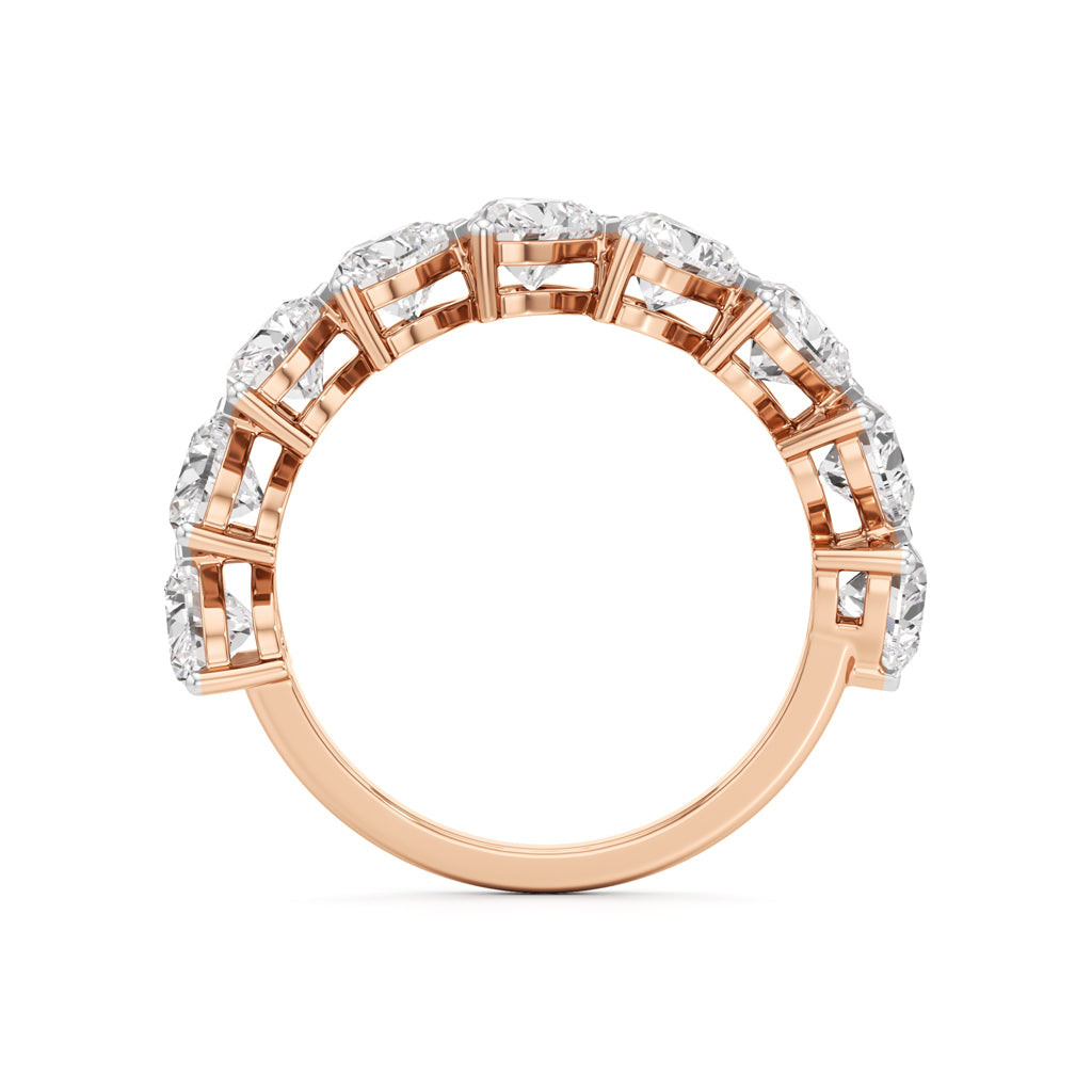 Heart Diamond Half Eternity Ring