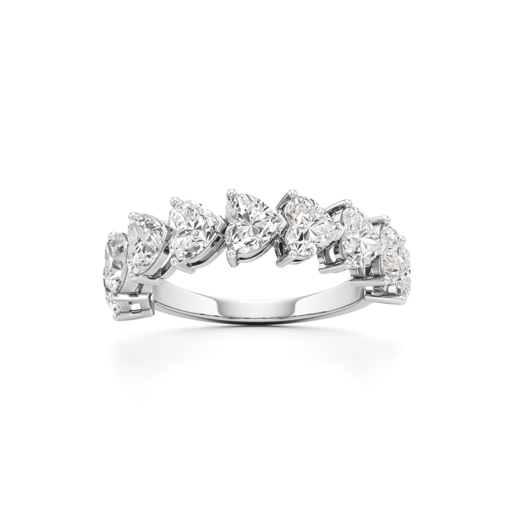 Heart Diamond Half Eternity Ring