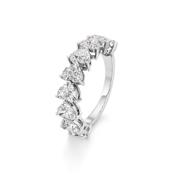 Heart Diamond Half Eternity Ring