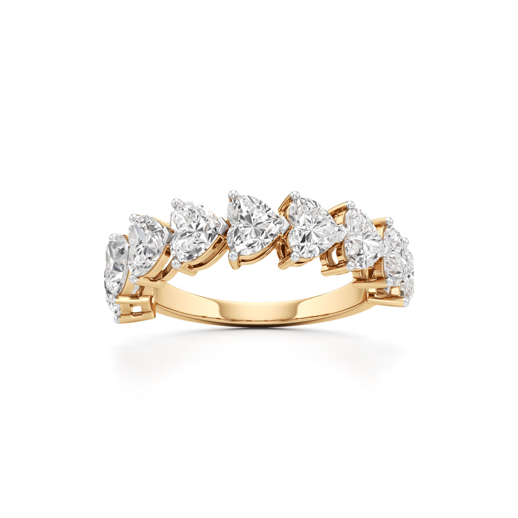 Heart Diamond Half Eternity Ring