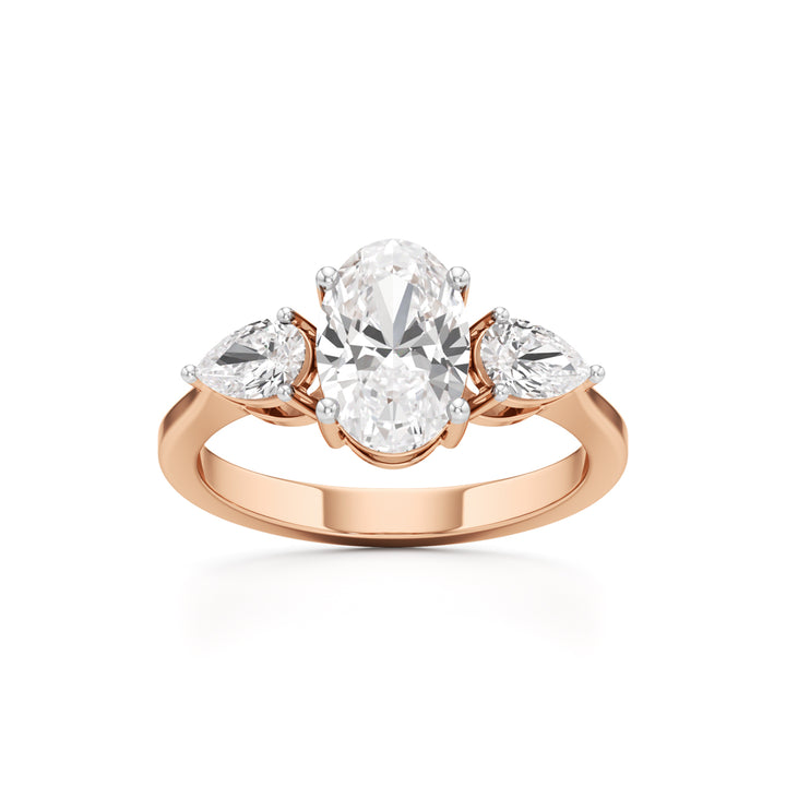Oval Diamond Three Stone Ring