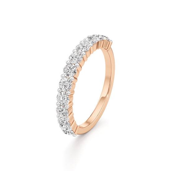 Prong Set Round Diamond Half Eternity Ring