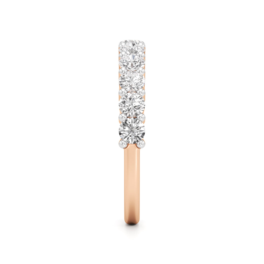 Prong Set Round Diamond Half Eternity Ring