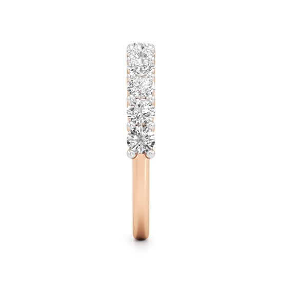 Prong Set Round Diamond Half Eternity Ring