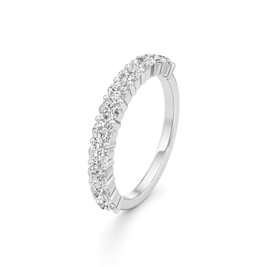 Prong Set Round Diamond Half Eternity Ring