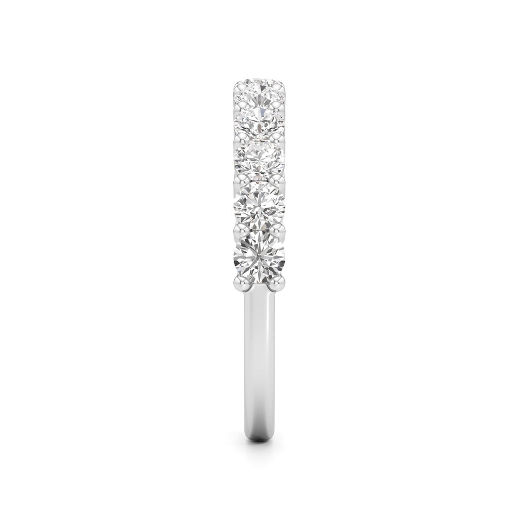 Prong Set Round Diamond Half Eternity Ring