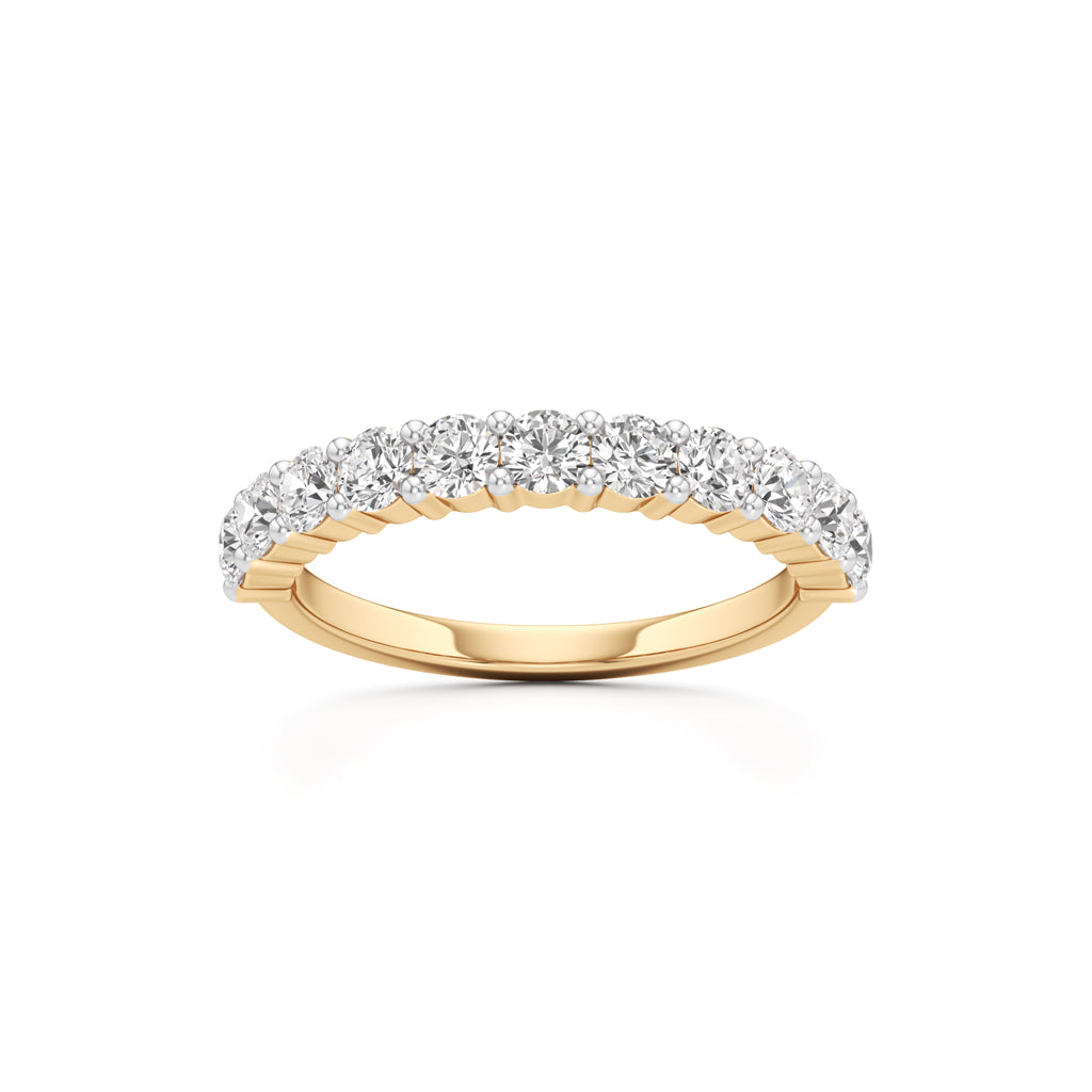 Prong Set Round Diamond Half Eternity Ring