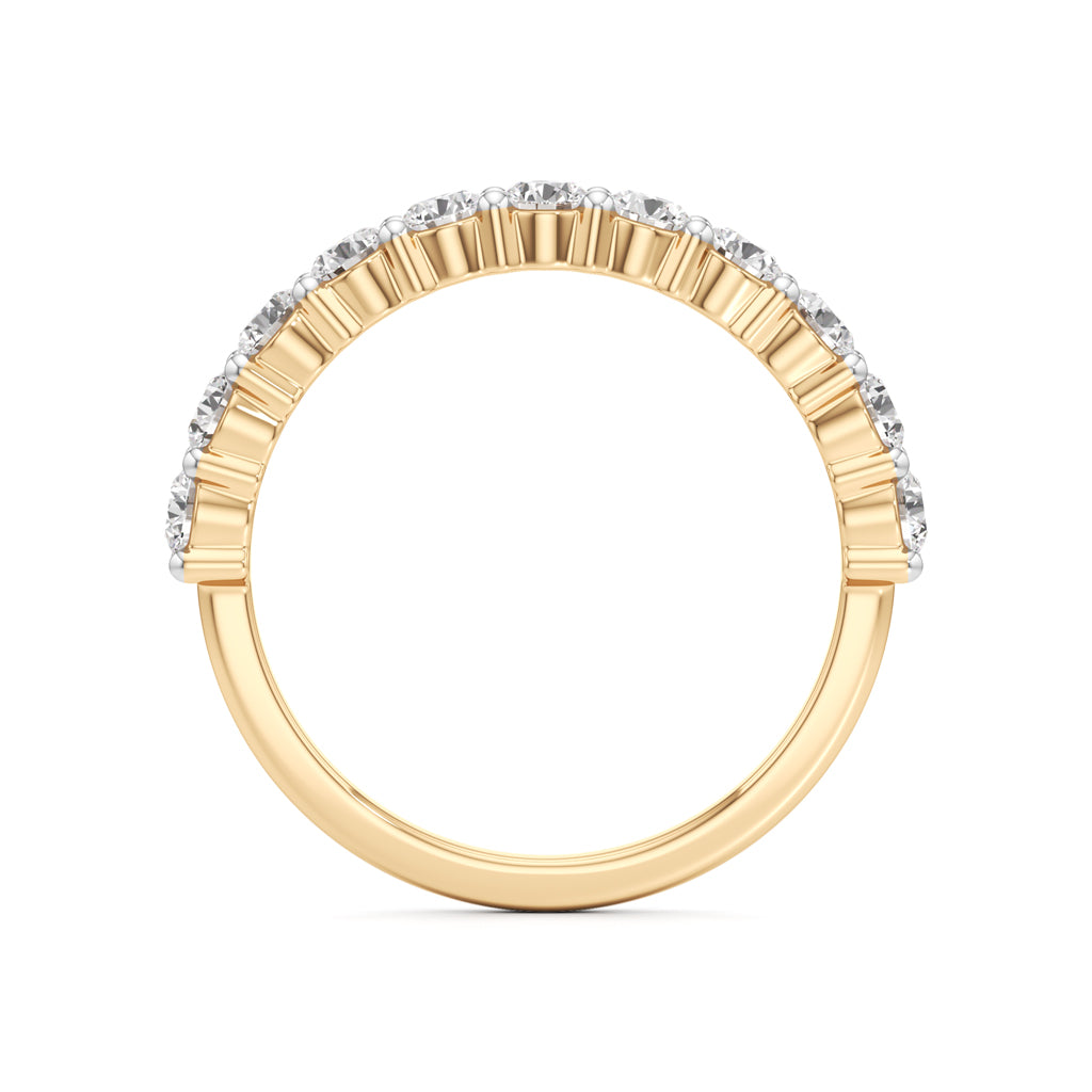 Prong Set Round Diamond Half Eternity Ring