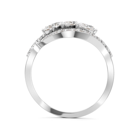 Marquise and Pear Diamond Wavy Ring