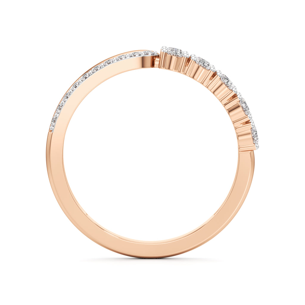 Cluster Diamond Bypass Ring with Lyra Accents