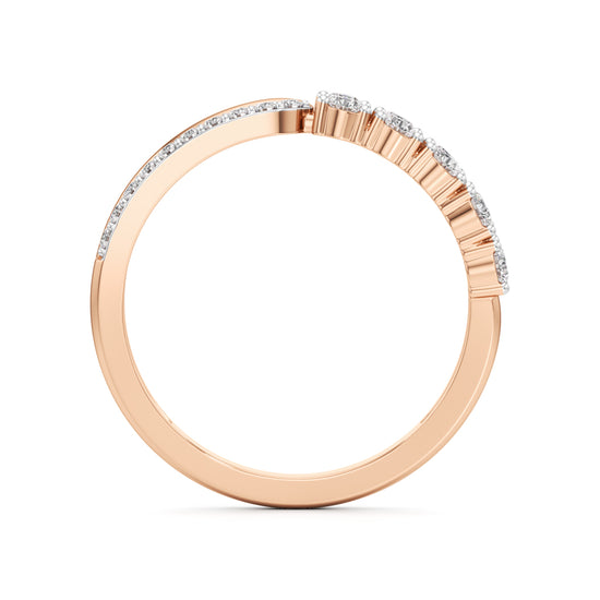 Cluster Diamond Bypass Ring with Lyra Accents