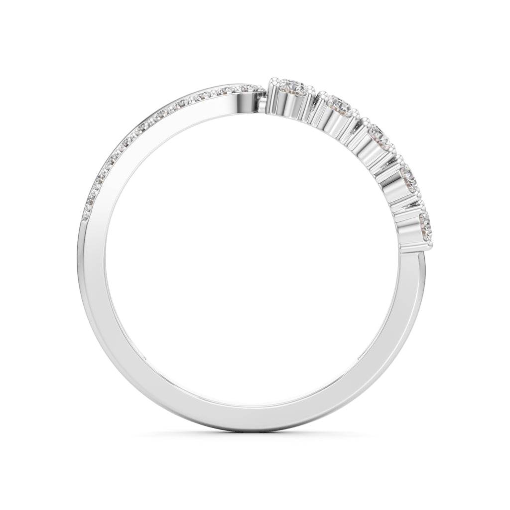 Cluster Diamond Bypass Ring with Lyra Accents