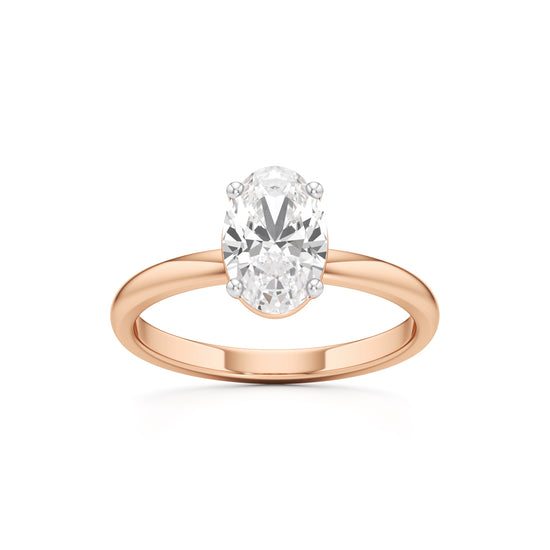 Classic Oval Diamond Solitaire Ring