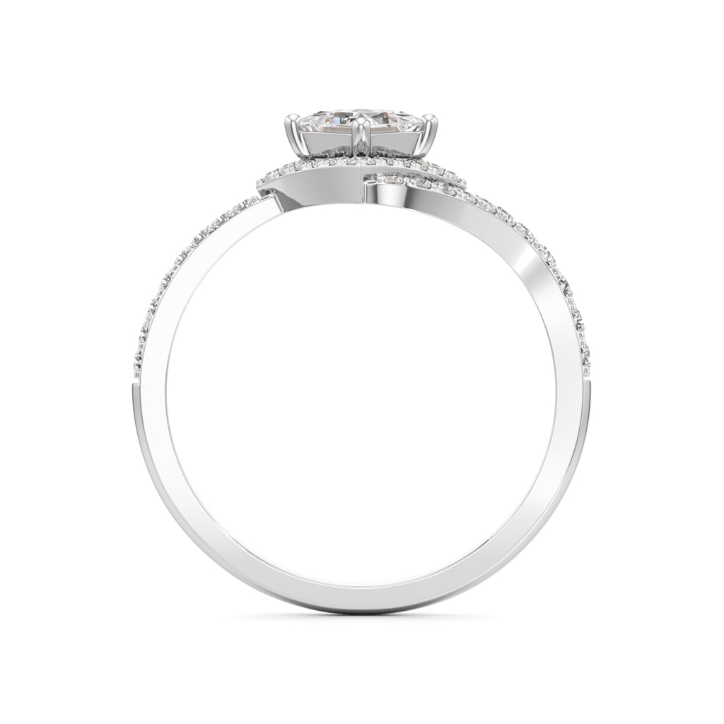 Princess Diamond Halo Bypass Ring