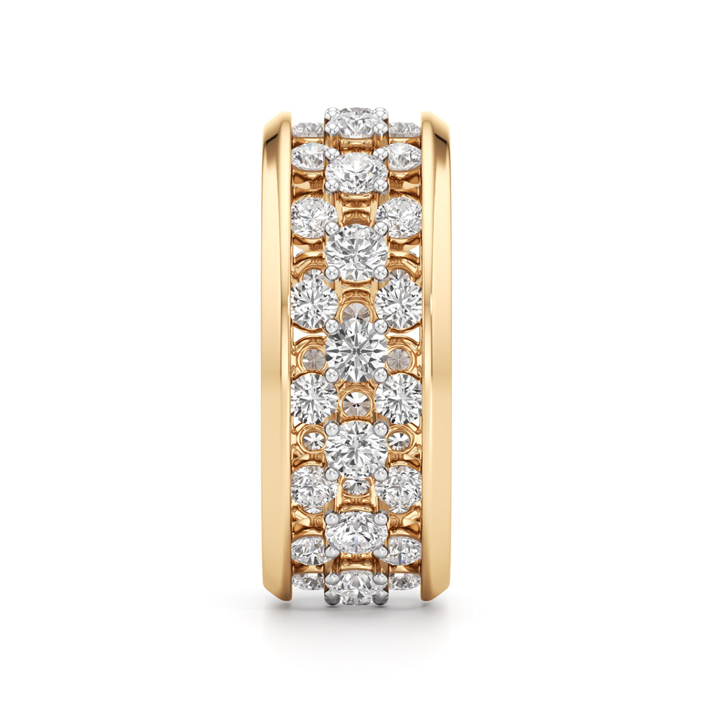 Multi-Row Diamond Open-Work Ring