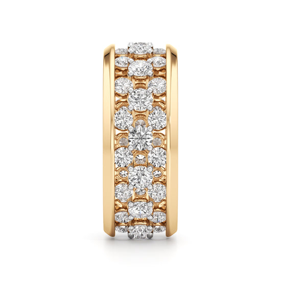 Multi-Row Diamond Open-Work Ring