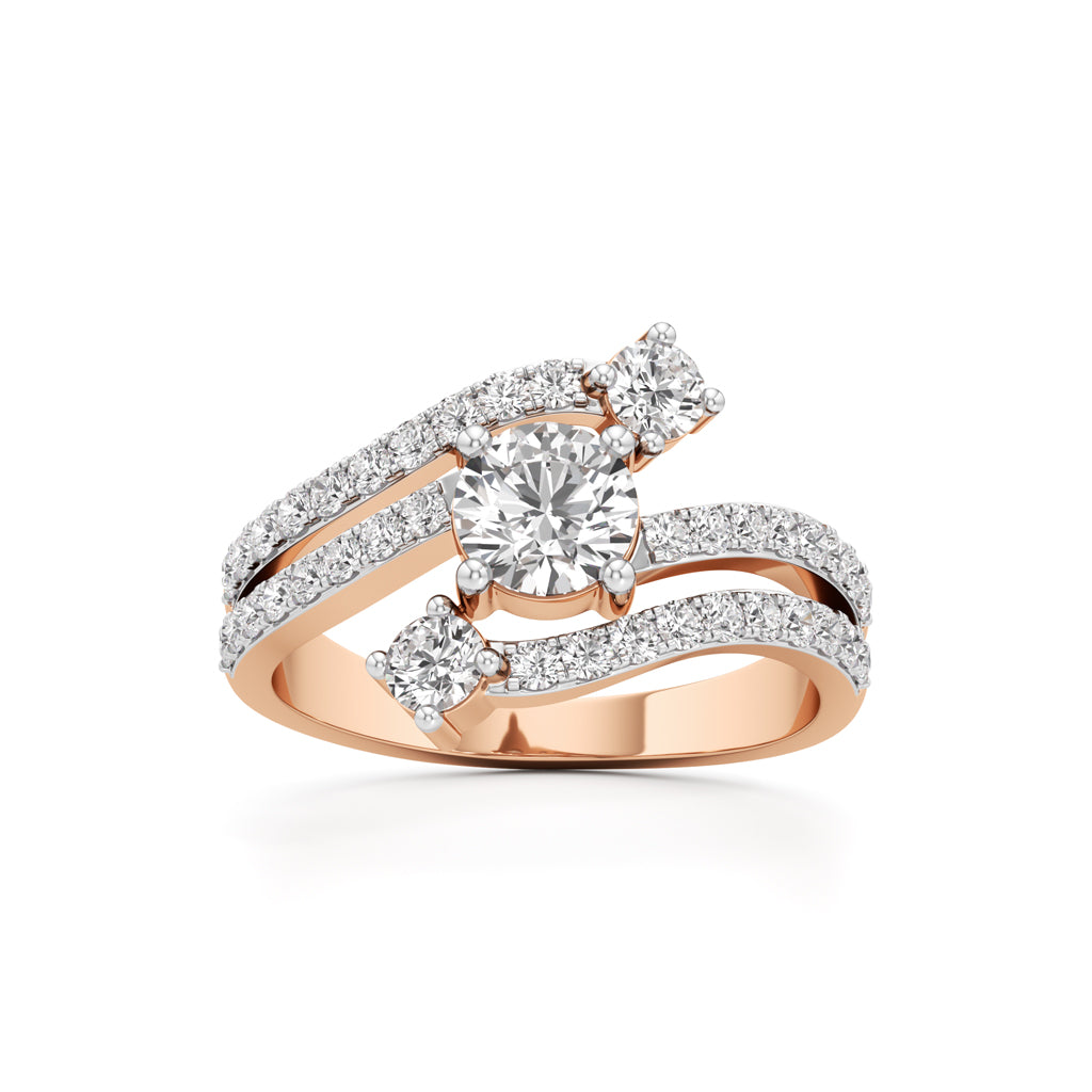 Radiant Flow Diamond Wrap Ring
