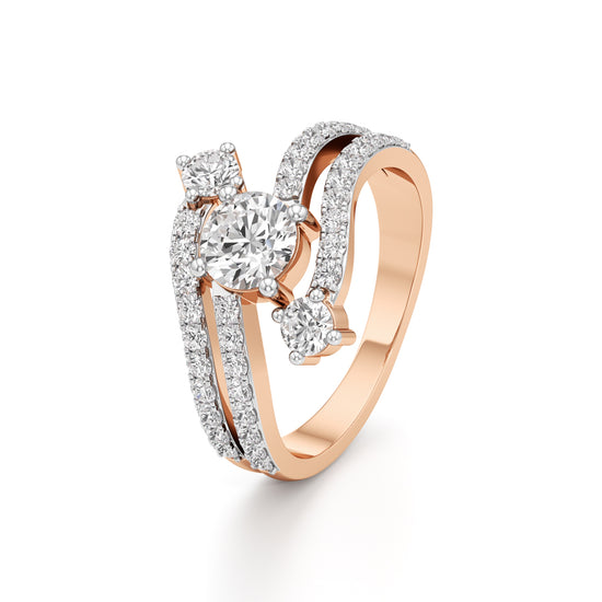 Radiant Flow Diamond Wrap Ring