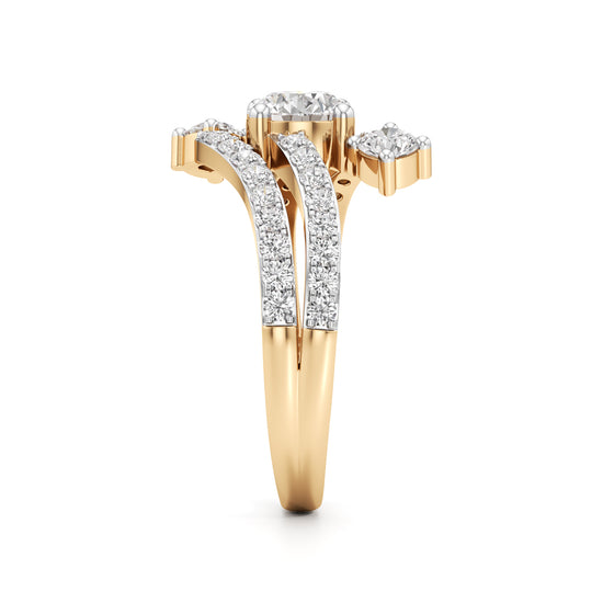 Radiant Flow Diamond Wrap Ring