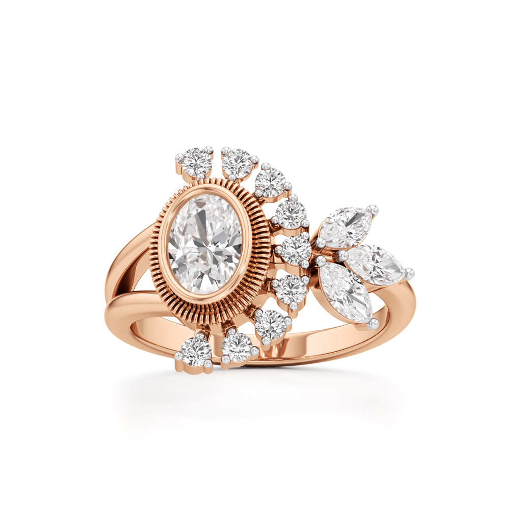 Elysian Radiance Floral Diamond Ring