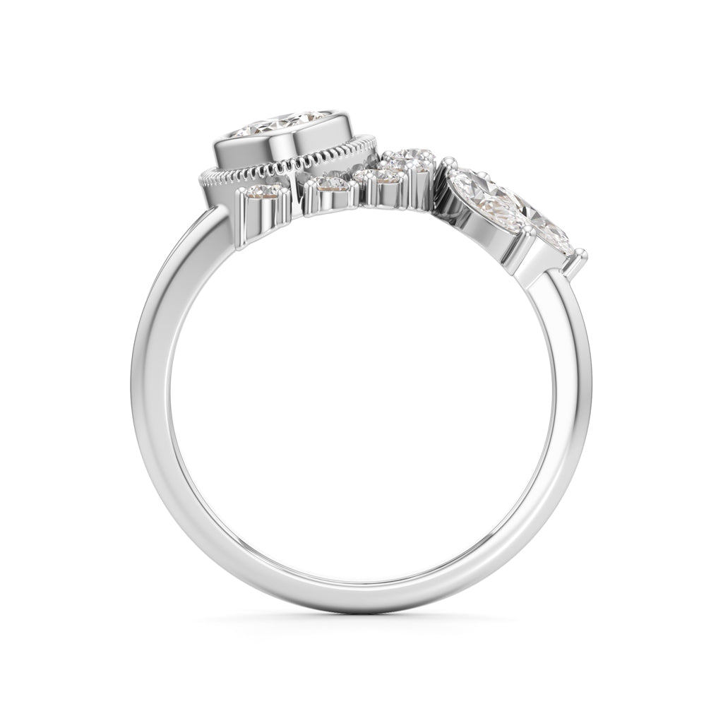 Elysian Radiance Floral Diamond Ring