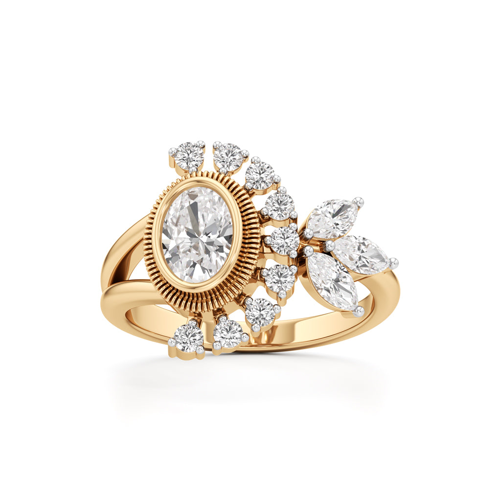 Elysian Radiance Floral Diamond Ring