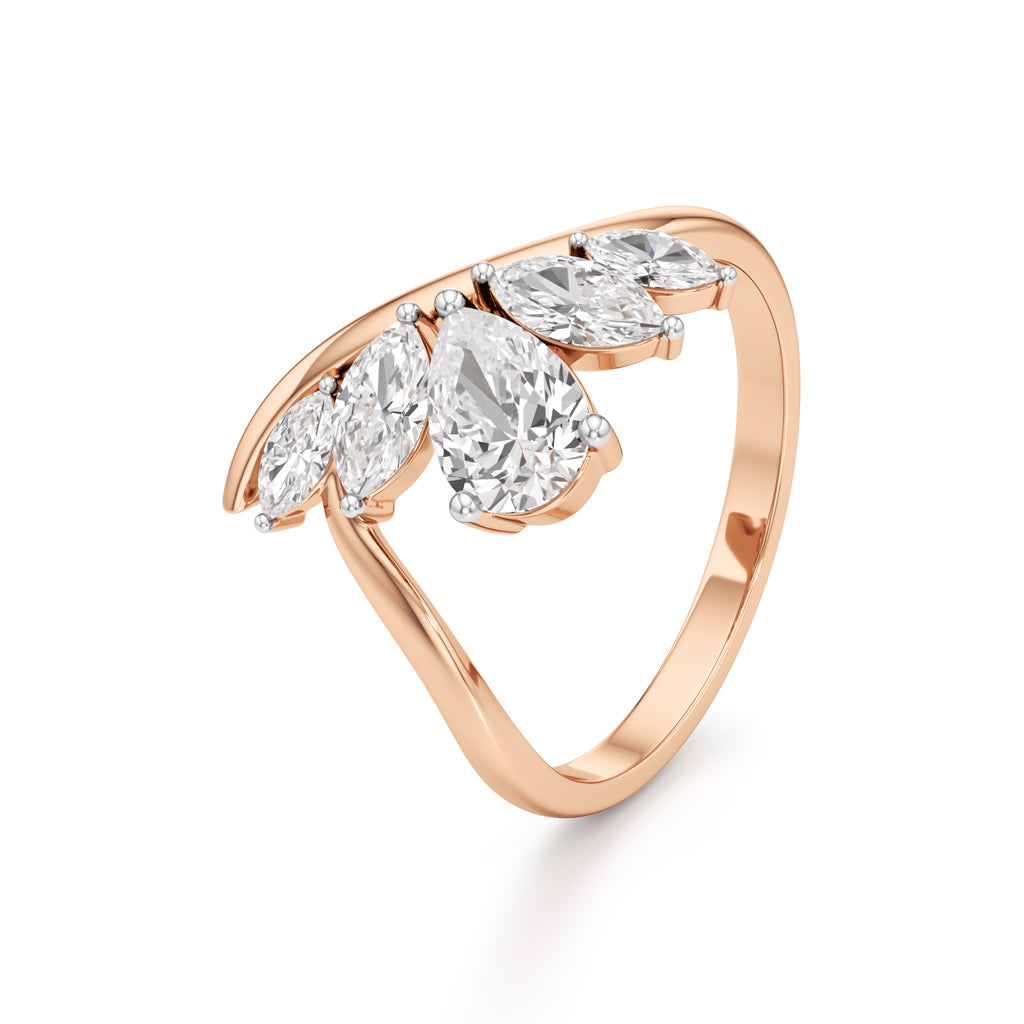 Whispering Leaves Diamond Open Ring