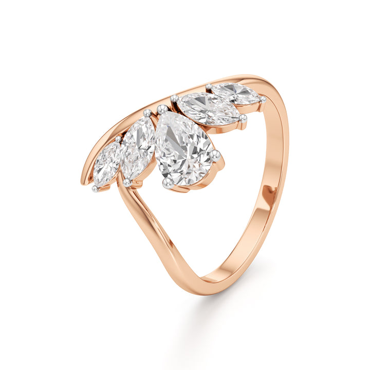 Whispering Leaves Diamond Open Ring