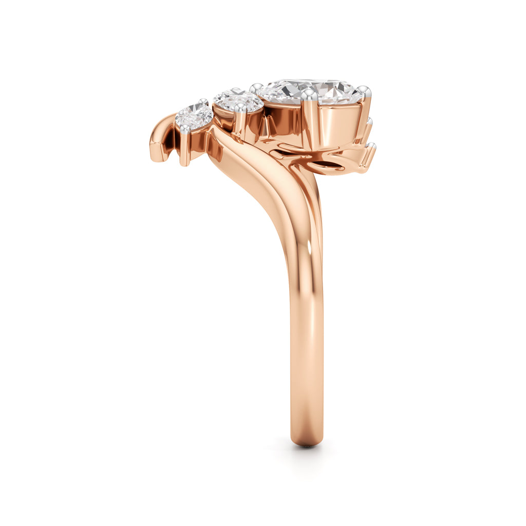 Whispering Leaves Diamond Open Ring
