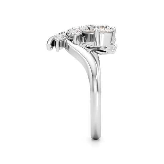 Whispering Leaves Diamond Open Ring