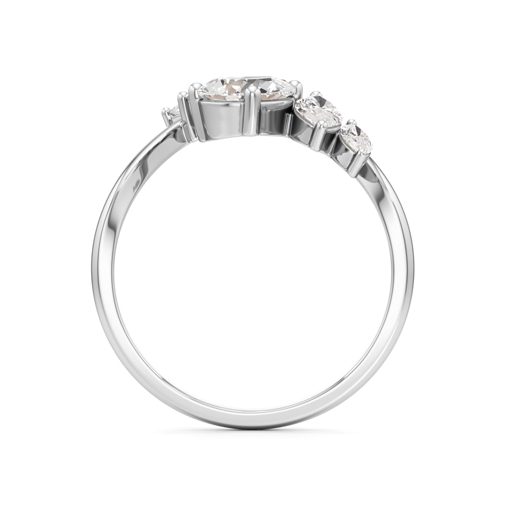 Whispering Leaves Diamond Open Ring