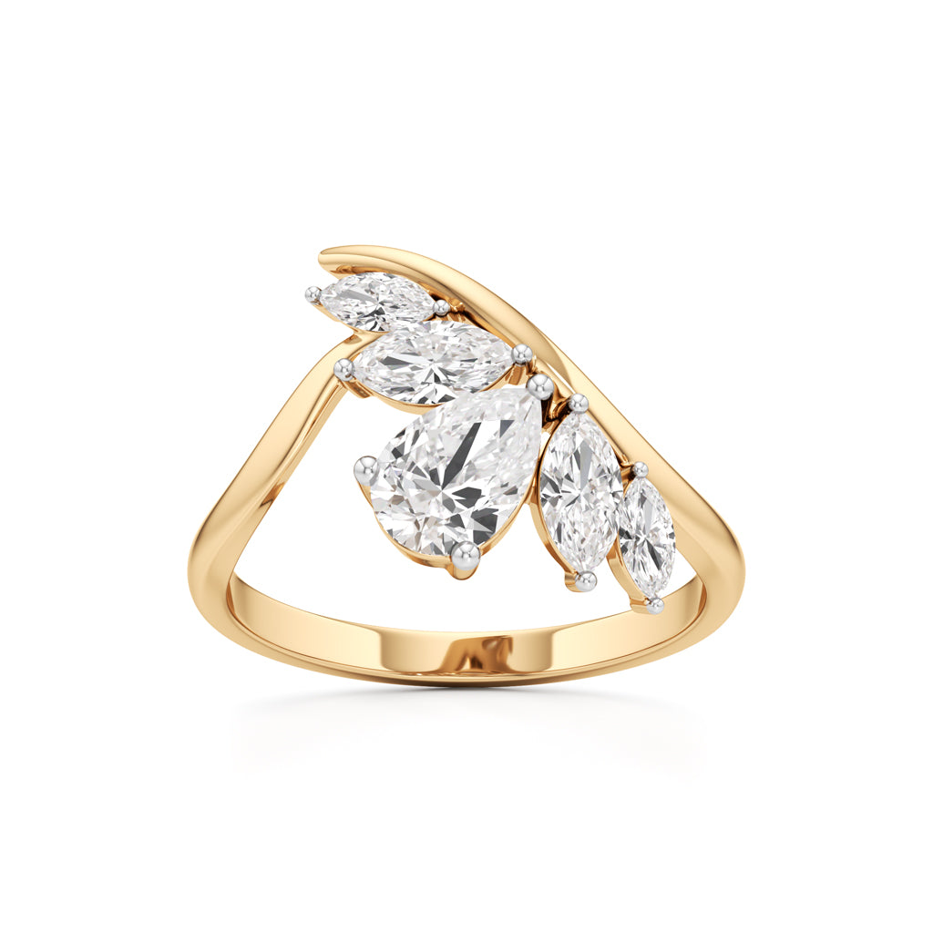 Whispering Leaves Diamond Open Ring