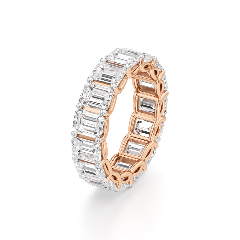 Dazzling Emerald Cut Diamond Eternity Band