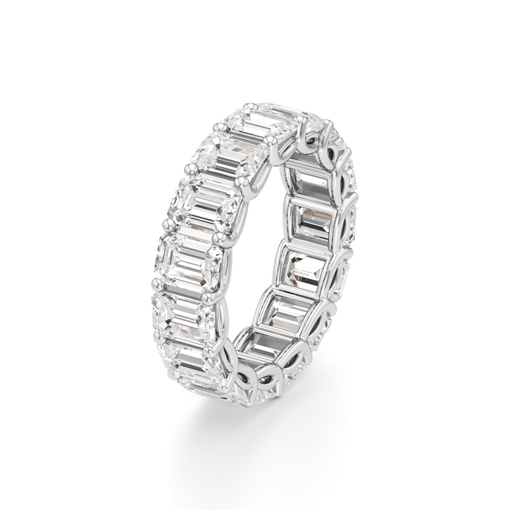 Dazzling Emerald Cut Diamond Eternity Band