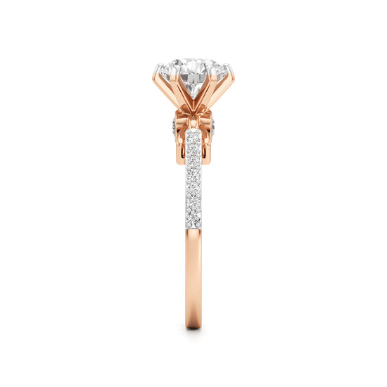 Classic Solitaire with Pave Accents Engagement Ring