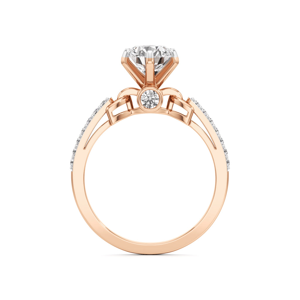 Classic Solitaire with Pave Accents Engagement Ring