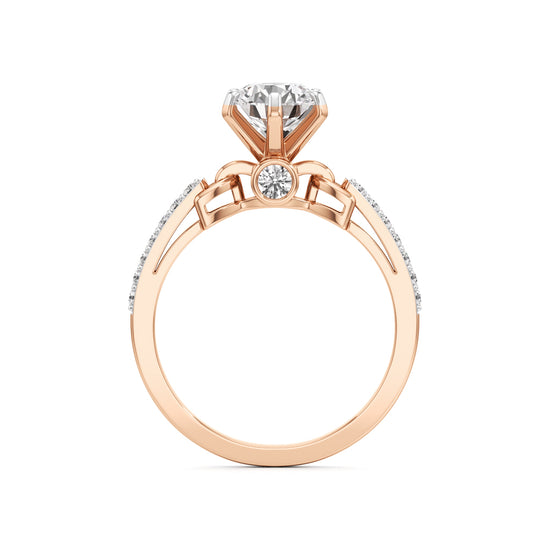 Classic Solitaire with Pave Accents Engagement Ring