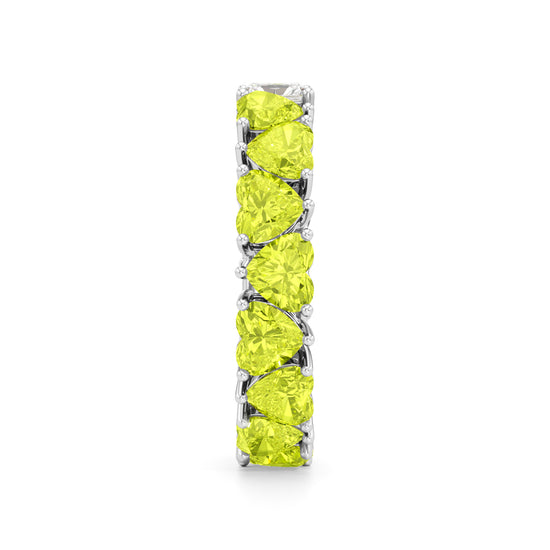 Dual-Tone Heart & Radiant Cut Eternity Band