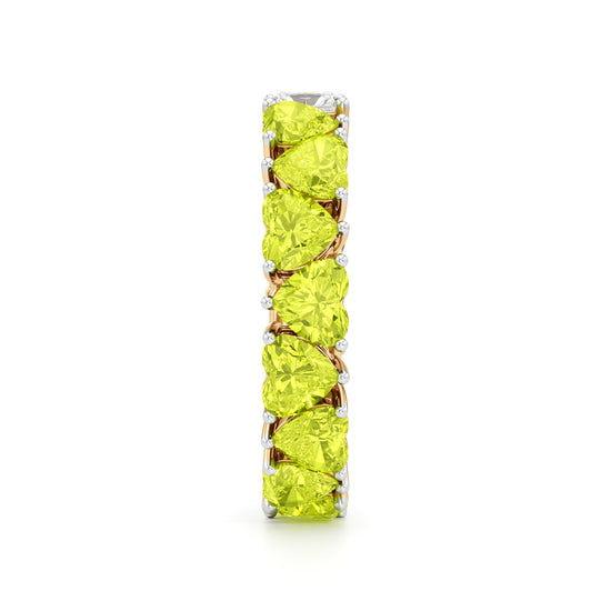 Dual-Tone Heart & Radiant Cut Eternity Band