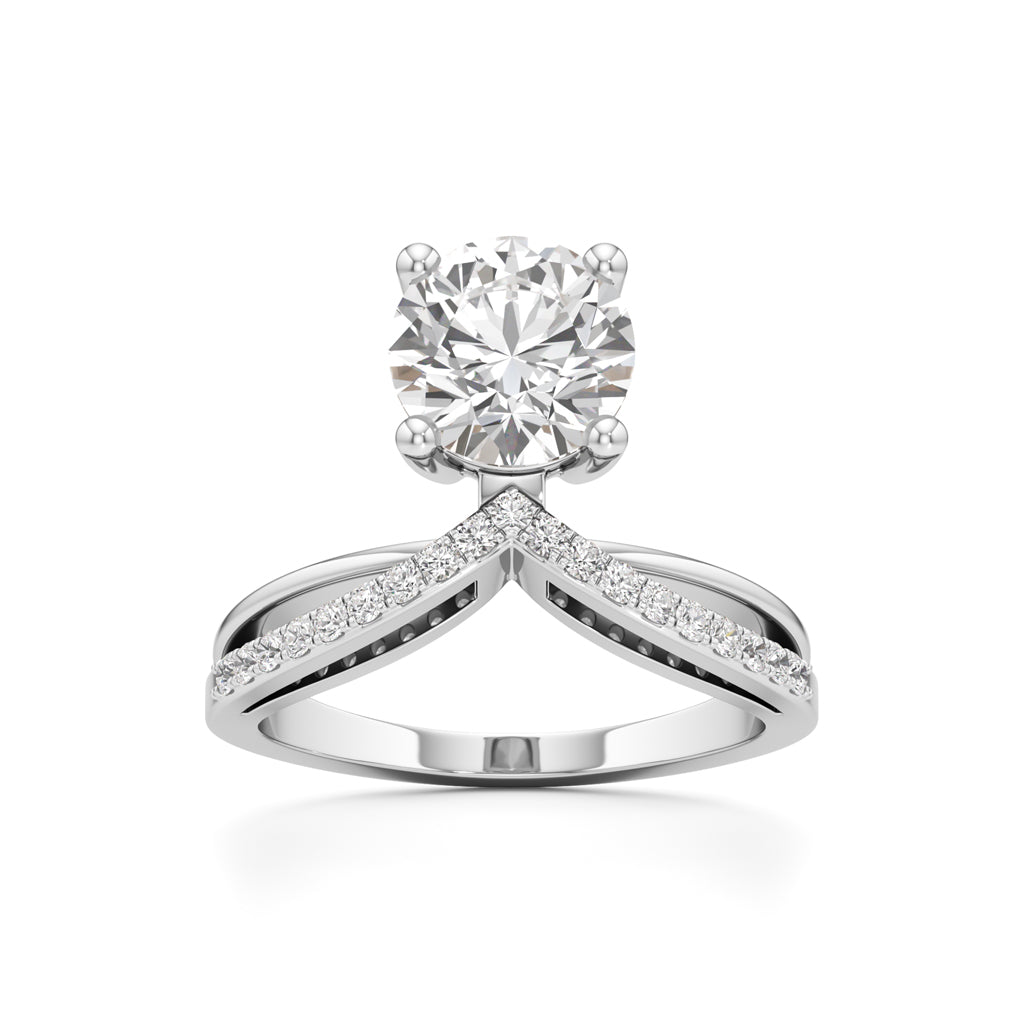 Modern Crisscross Diamond Engagement Ring