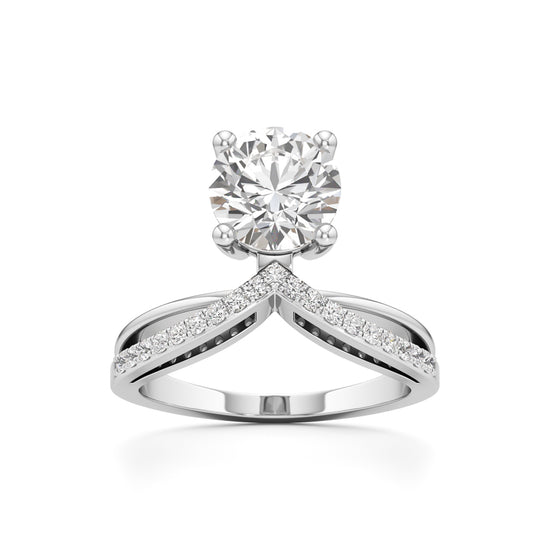 Modern Crisscross Diamond Engagement Ring